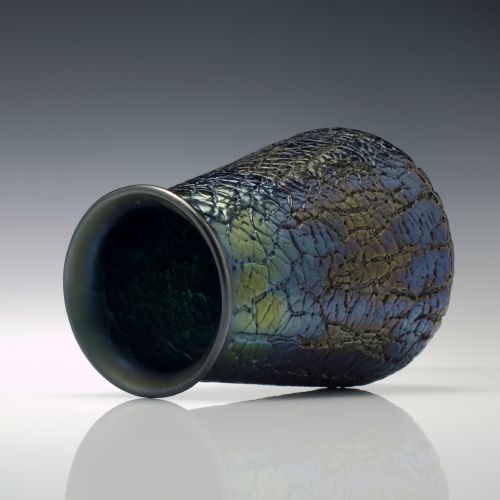 VICTORIAN THOMAS WEBB IRIDESCENT BRIAN GLASS VASE C1880 - ADDITIONAL PHOTO 2