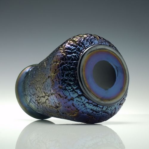VICTORIAN THOMAS WEBB IRIDESCENT BRIAN GLASS VASE C1880 - ADDITIONAL PHOTO 3