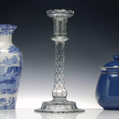 tall georgian 18th century glass candle stick c1780 - CATEGORY: ANTIQUE GLASS - DATED 1750