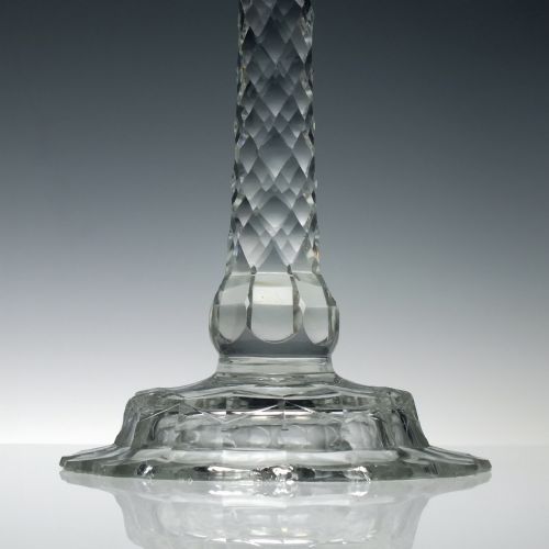 TALL GEORGIAN 18TH CENTURY GLASS CANDLE STICK C1780 - ADDITIONAL PHOTO 2