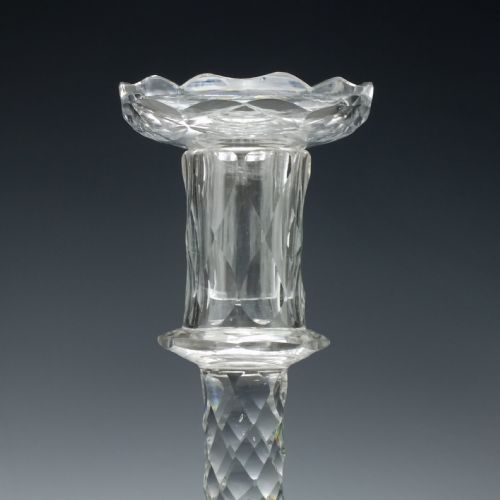 TALL GEORGIAN 18TH CENTURY GLASS CANDLE STICK C1780 - ADDITIONAL PHOTO 3