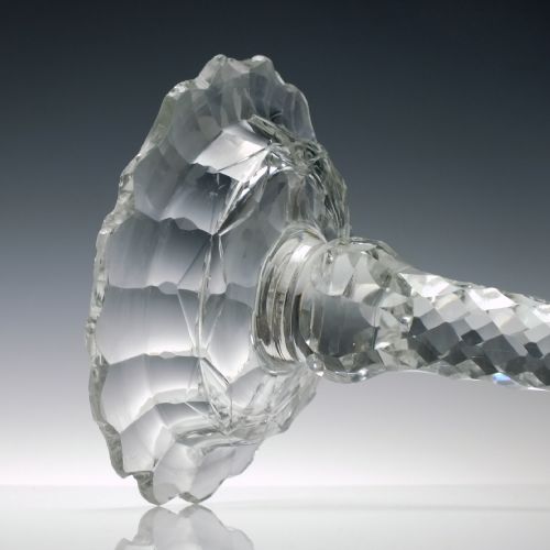 TALL GEORGIAN 18TH CENTURY GLASS CANDLE STICK C1780 - ADDITIONAL PHOTO 6