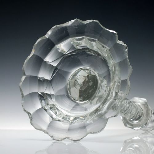 TALL GEORGIAN 18TH CENTURY GLASS CANDLE STICK C1780 - ADDITIONAL PHOTO 7