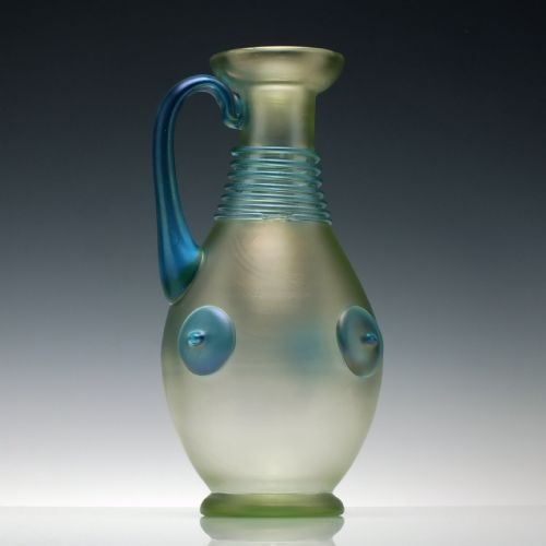 LOETZ BLUE THREADED ORPHEUS GLASS CARAFE OR PITCHER CIRCA 1904 - ADDITIONAL PHOTO 3