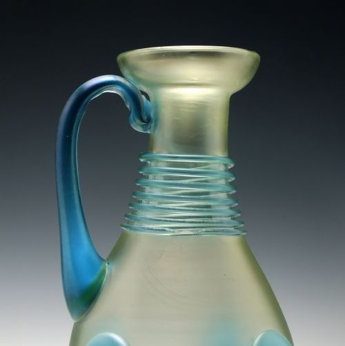 LOETZ BLUE THREADED ORPHEUS GLASS CARAFE OR PITCHER CIRCA 1904 - ADDITIONAL PHOTO 5