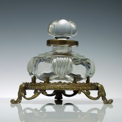 VICTORIAN GLASS INKWELL C1850 - ADDITIONAL PHOTO 1