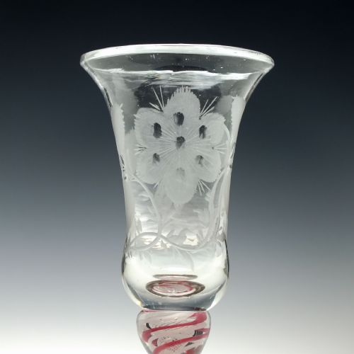 18TH CENTURY JACOBITE OUTLANDER SYMPATHY COLOUR TWIST WINE GLASS C1760 - ADDITIONAL PHOTO 1
