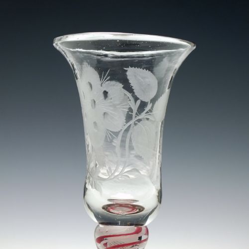 18TH CENTURY JACOBITE OUTLANDER SYMPATHY COLOUR TWIST WINE GLASS C1760 - ADDITIONAL PHOTO 2