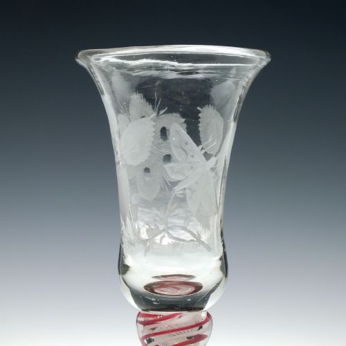 18TH CENTURY JACOBITE OUTLANDER SYMPATHY COLOUR TWIST WINE GLASS C1760 - ADDITIONAL PHOTO 3