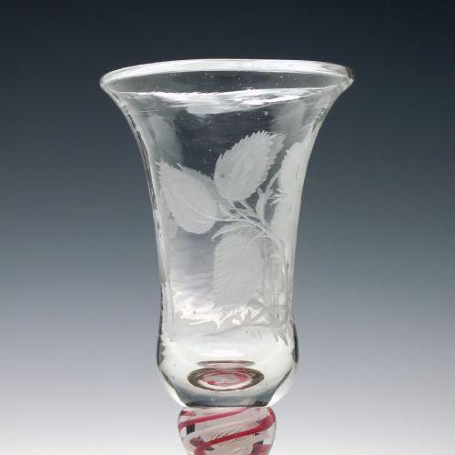 18TH CENTURY JACOBITE OUTLANDER SYMPATHY COLOUR TWIST WINE GLASS C1760 - ADDITIONAL PHOTO 4