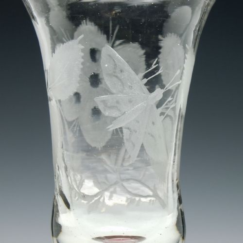 18TH CENTURY JACOBITE OUTLANDER SYMPATHY COLOUR TWIST WINE GLASS C1760 - ADDITIONAL PHOTO 6