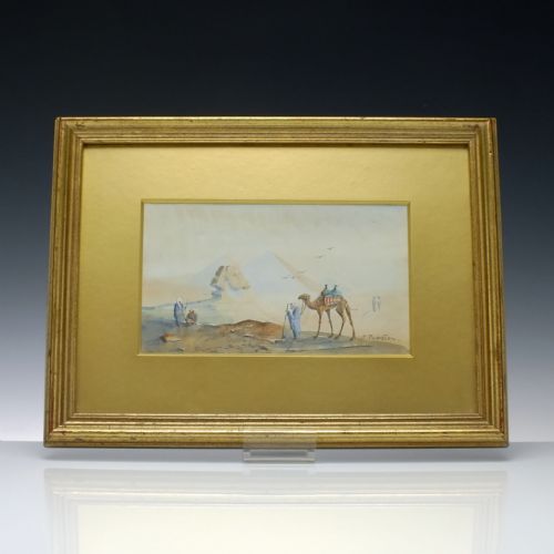 Antique Egyptian Water Colour by M Preston C1920