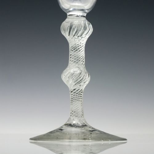 18TH CENTURY DOUBLE KNOP AIR TWIST WINE GLASS C1750 - ADDITIONAL PHOTO 3