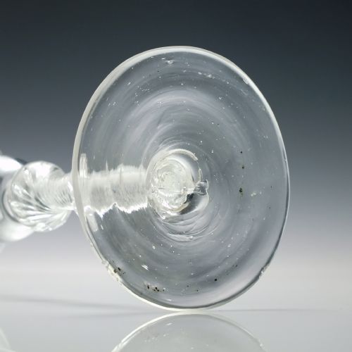 18TH CENTURY DOUBLE KNOP AIR TWIST WINE GLASS C1750 - ADDITIONAL PHOTO 5
