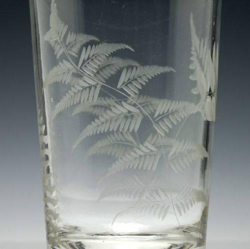 PAIR OF ANTIQUE 19TH CENTURY ENGRAVED GLASS TUMBLERS C1870 - ADDITIONAL PHOTO 4