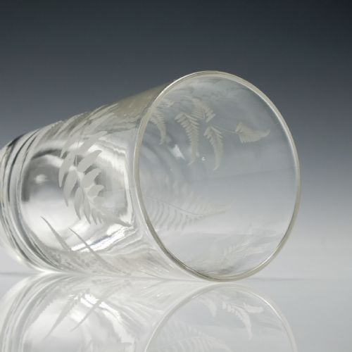 PAIR OF ANTIQUE 19TH CENTURY ENGRAVED GLASS TUMBLERS C1870 - ADDITIONAL PHOTO 5