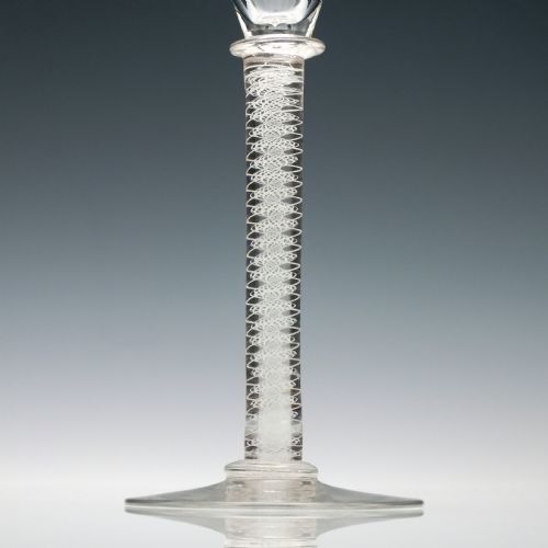 ENGRAVED SCOTTISH OPAQUE TWIST WINE GLASS C1870 - ADDITIONAL PHOTO 6