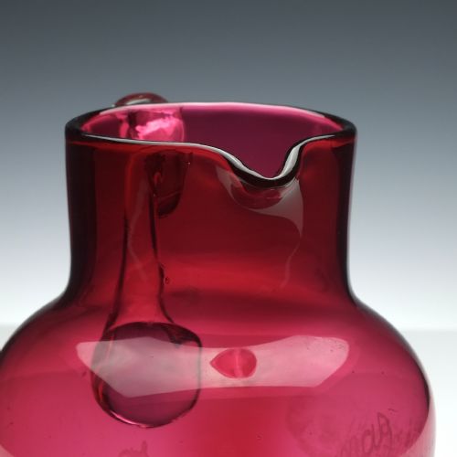'SCOTTISH NATIONAL EXHIBITION' CRANBERRY GLASS JUG C1908 - ADDITIONAL PHOTO 3