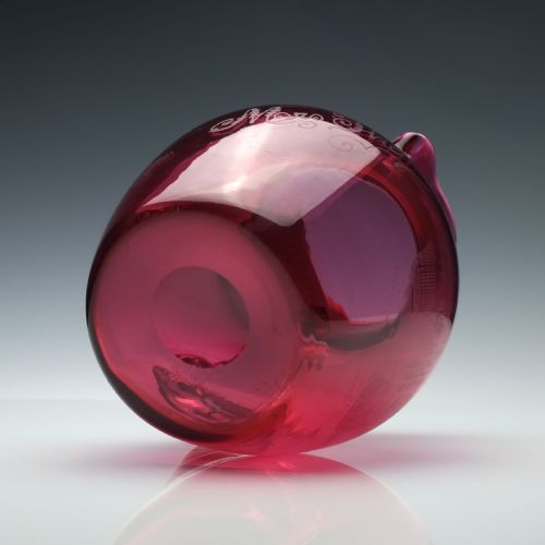 'SCOTTISH NATIONAL EXHIBITION' CRANBERRY GLASS JUG C1908 - ADDITIONAL PHOTO 5