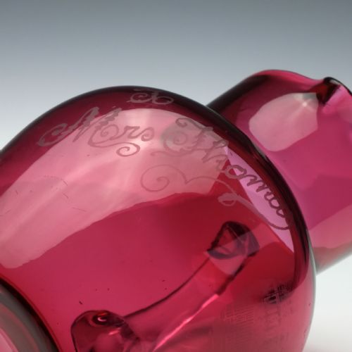 'SCOTTISH NATIONAL EXHIBITION' CRANBERRY GLASS JUG C1908 - ADDITIONAL PHOTO 6