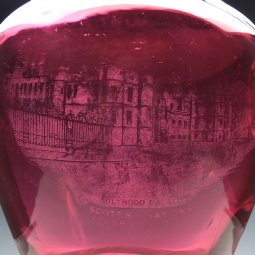 'SCOTTISH NATIONAL EXHIBITION' CRANBERRY GLASS JUG C1908 - ADDITIONAL PHOTO 7