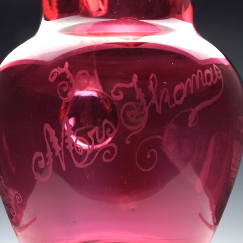 'SCOTTISH NATIONAL EXHIBITION' CRANBERRY GLASS JUG C1908 - ADDITIONAL PHOTO 8
