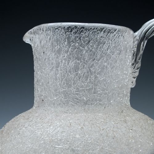19TH CENTURY CRACKLE GLASS WATER JUG C1880 - ADDITIONAL PHOTO 3