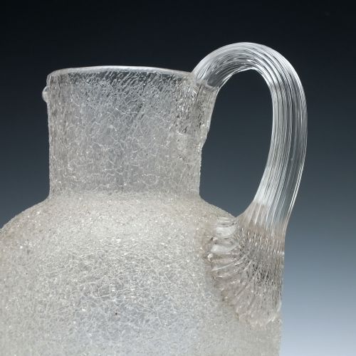 19TH CENTURY CRACKLE GLASS WATER JUG C1880 - ADDITIONAL PHOTO 4