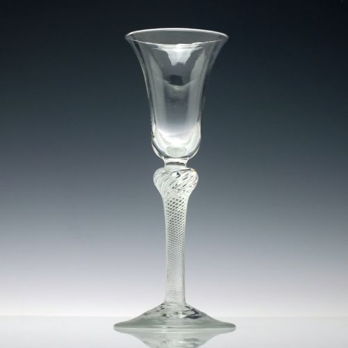 GEORGIAN MULTI SPIRAL KNOPPED AIR TWIST WINE GLASS C1750 - ADDITIONAL PHOTO 1