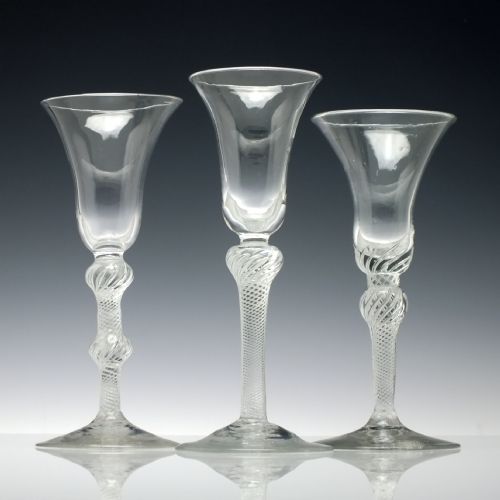 GEORGIAN MULTI SPIRAL KNOPPED AIR TWIST WINE GLASS C1750 - ADDITIONAL PHOTO 2