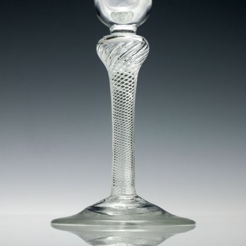 GEORGIAN MULTI SPIRAL KNOPPED AIR TWIST WINE GLASS C1750 - ADDITIONAL PHOTO 4