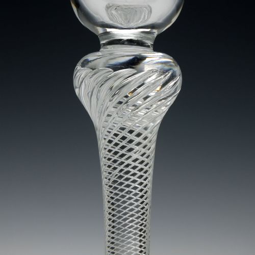 GEORGIAN MULTI SPIRAL KNOPPED AIR TWIST WINE GLASS C1750 - ADDITIONAL PHOTO 5