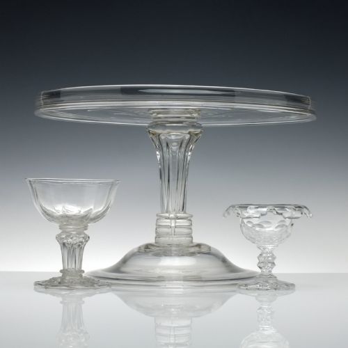 large tall 18th century glass tazza c1770 - CATEGORY: ANTIQUE GLASS - DATED GEORGIAN