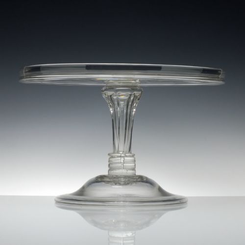 LARGE TALL 18TH CENTURY GLASS TAZZA C1770 - ADDITIONAL PHOTO 1