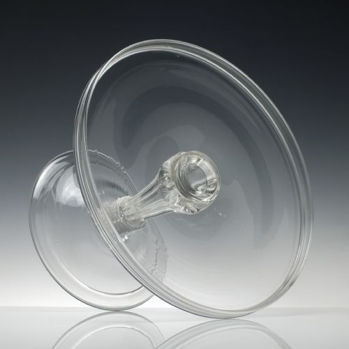 LARGE TALL 18TH CENTURY GLASS TAZZA C1770 - ADDITIONAL PHOTO 2