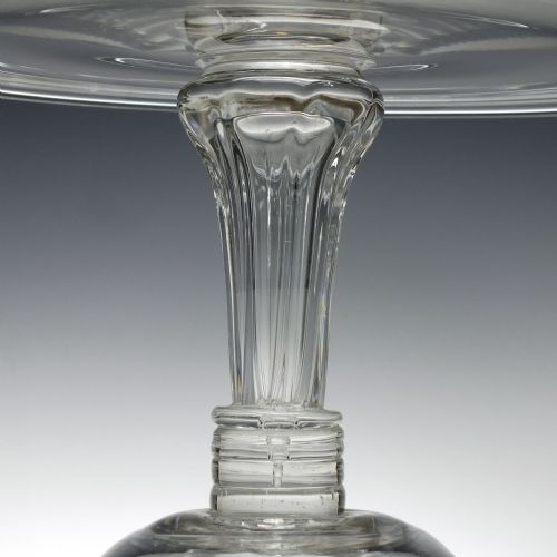 LARGE TALL 18TH CENTURY GLASS TAZZA C1770 - ADDITIONAL PHOTO 5