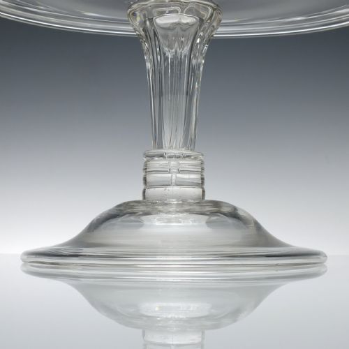 LARGE TALL 18TH CENTURY GLASS TAZZA C1770 - ADDITIONAL PHOTO 6
