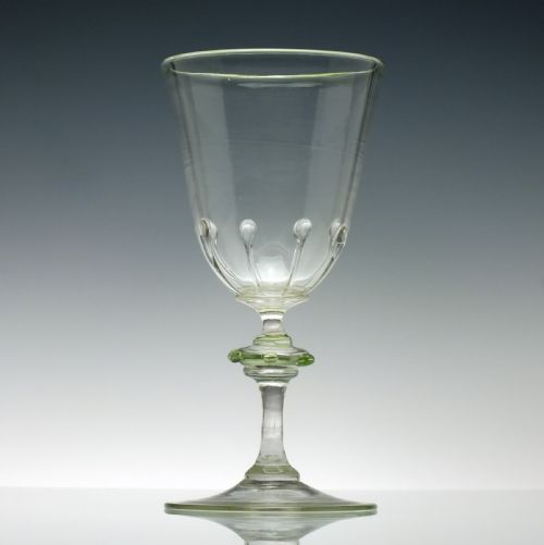 VENETIAN ART NOUVEAU SALVIATI GREEN RIM WINE GOBLET C1900 - ADDITIONAL PHOTO 1