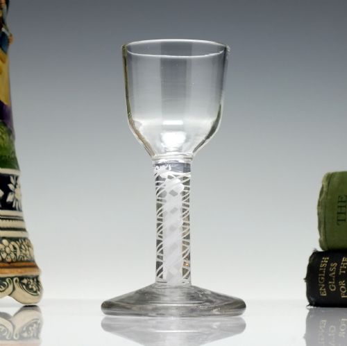 antique 18th century georgian opaque twist firing glass c1760 - CATEGORY: ANTIQUE GLASS - DATED GEORGIAN