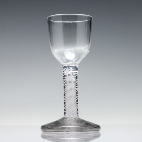 ANTIQUE 18TH CENTURY GEORGIAN OPAQUE TWIST FIRING GLASS C1760 - ADDITIONAL PHOTO 1
