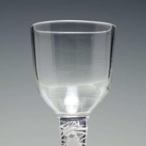 ANTIQUE 18TH CENTURY GEORGIAN OPAQUE TWIST FIRING GLASS C1760 - ADDITIONAL PHOTO 2
