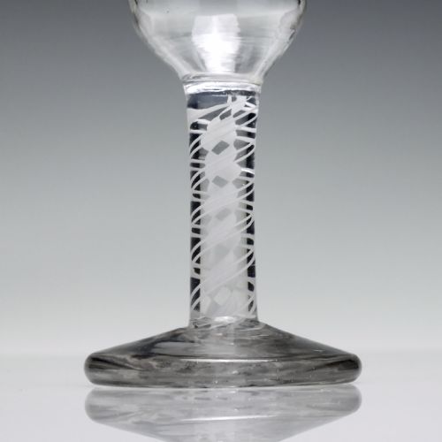 ANTIQUE 18TH CENTURY GEORGIAN OPAQUE TWIST FIRING GLASS C1760 - ADDITIONAL PHOTO 3