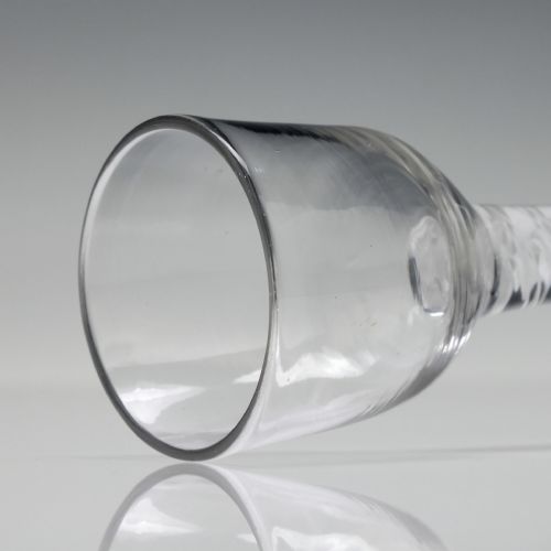 ANTIQUE 18TH CENTURY GEORGIAN OPAQUE TWIST FIRING GLASS C1760 - ADDITIONAL PHOTO 5