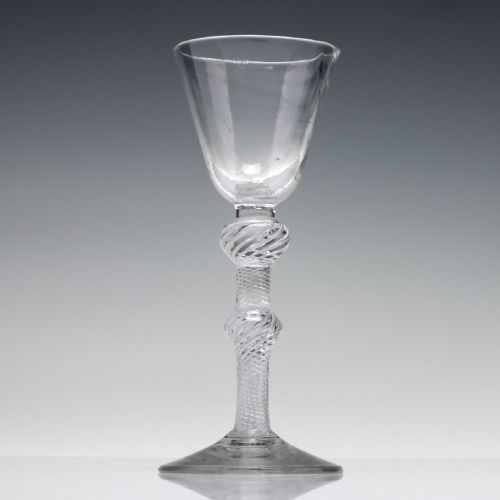 GEORGIAN DOUBLE KNOP AIR TWIST WINE GLASS C1750 - ADDITIONAL PHOTO 1