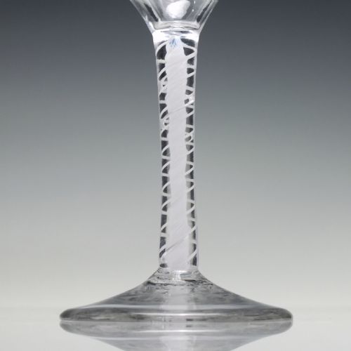 ENGRAVED 18TH CENTURY OPAQUE TWIST WINE GLASS C1760 - ADDITIONAL PHOTO 8