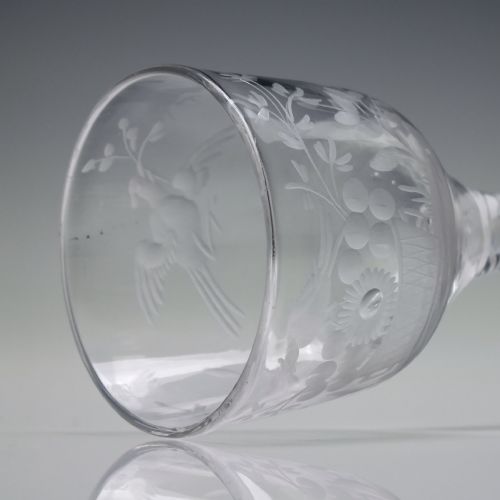 ENGRAVED 18TH CENTURY OPAQUE TWIST WINE GLASS C1760 - ADDITIONAL PHOTO 10