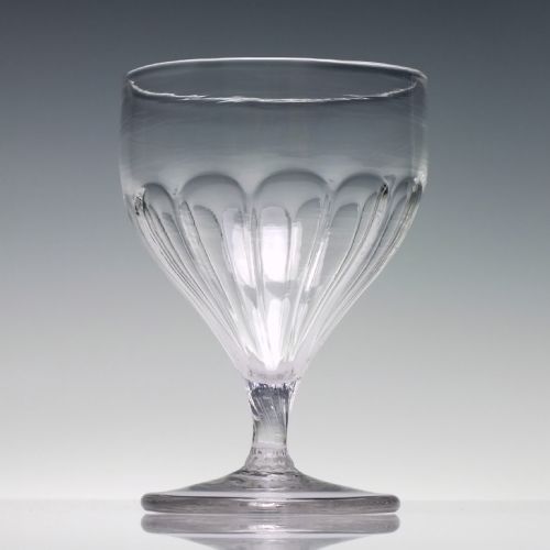 antique 18th century georgian petal moulded glass rummer c1780 - CATEGORY: ANTIQUE GLASS - DATED GEORGIAN
