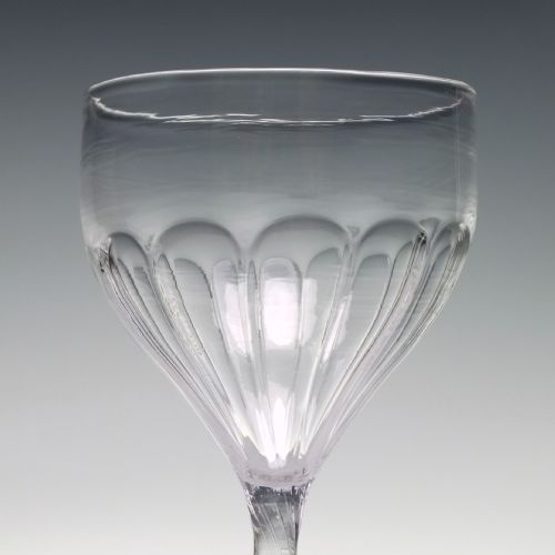 ANTIQUE 18TH CENTURY GEORGIAN PETAL MOULDED GLASS RUMMER C1780 - ADDITIONAL PHOTO 1