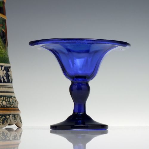 rare 18th century blue sweetmeat glass c1760 - CATEGORY: ANTIQUE GLASS - DATED GEORGIAN
