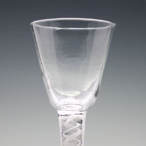 18TH CENTURY DOUBLE SERIES OPAQUE TWIST WINE GLASS C1760 - ADDITIONAL PHOTO 2